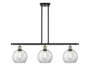 Athens - 3 Light - 36 inch - Black Antique Brass - Cord hung - Island Light (516-3I-BAB-G122-8-LED)