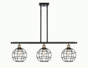 Lake Placid - 3 Light - 36 inch - Black Antique Brass - Stem Hung - Island Light (516-3I-BAB-CE-8-BK)