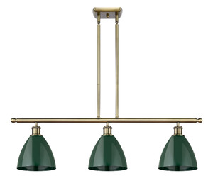 Plymouth - 3 Light - 36 inch - Antique Brass - Cord hung - Island Light (516-3I-AB-MBD-75-GR-LED)
