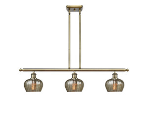 Fenton - 3 Light - 36 inch - Antique Brass - Stem Hung - Island Light (516-3I-AB-G96)