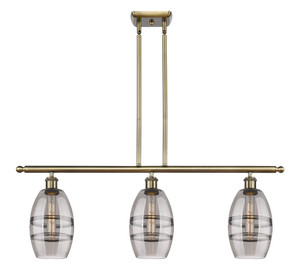 Vaz - 3 Light - 36 inch - Antique Brass - Cord hung - Island Light (516-3I-AB-G557-6SM)