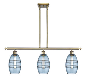 Vaz - 3 Light - 36 inch - Antique Brass - Cord hung - Island Light (516-3I-AB-G557-6BL)