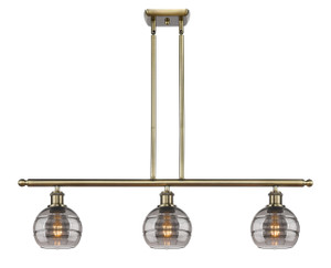Rochester - 3 Light - 36 inch - Antique Brass - Cord hung - Island Light (516-3I-AB-G556-6SM)