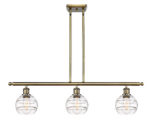 Rochester - 3 Light - 36 inch - Antique Brass - Cord hung - Island Light (516-3I-AB-G556-6CL)