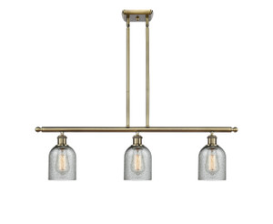 Caledonia - 3 Light - 36 inch - Antique Brass - Cord hung - Island Light (516-3I-AB-G257-LED)