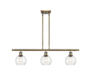 Athens - 3 Light - 36 inch - Antique Brass - Cord hung - Island Light (516-3I-AB-G124-6)