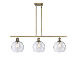 Athens - 3 Light - 36 inch - Antique Brass - Cord hung - Island Light (516-3I-AB-G124-LED)