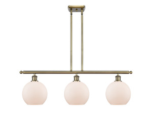 Athens - 3 Light - 36 inch - Antique Brass - Cord hung - Island Light (516-3I-AB-G121-8-LED)