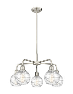 Athens Deco Swirl - 5 Light - 24 inch - Satin Nickel - Chandelier (516-5CR-SN-G1213-6)