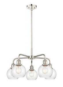 Athens - 5 Light - 24 inch - Polished Nickel - Chandelier (516-5CR-PN-G124-6)