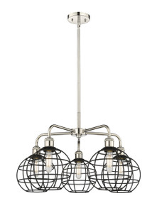 Lake Placid - 5 Light - 26 inch - Polished Nickel - Chandelier (516-5CR-PN-CE-8-BK)