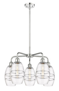 Vaz - 5 Light - 24 inch - Polished Chrome - Chandelier (516-5CR-PC-G557-6CL)