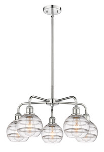 Rochester - 5 Light - 24 inch - Polished Chrome - Chandelier (516-5CR-PC-G556-6CL)