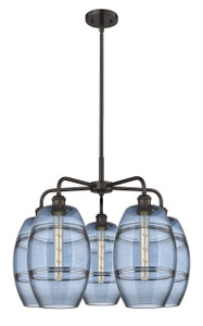 Vaz - 5 Light - 26 inch - Oil Rubbed Bronze - Chandelier (516-5CR-OB-G557-8BL)