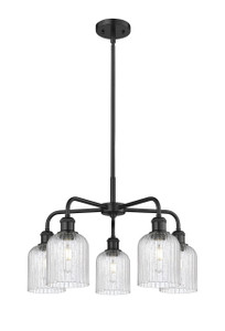 Bridal Veil - 5 Light - 23 inch - Matte Black - Chandelier (516-5CR-BK-G559-5SDY)