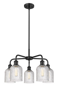Bridal Veil - 5 Light - 23 inch - Matte Black - Chandelier (516-5CR-BK-G559-5CL)