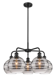 Rochester - 5 Light - 26 inch - Matte Black - Chandelier (516-5CR-BK-G556-8SM)