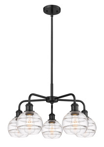 Rochester - 5 Light - 24 inch - Matte Black - Chandelier (516-5CR-BK-G556-6CL)