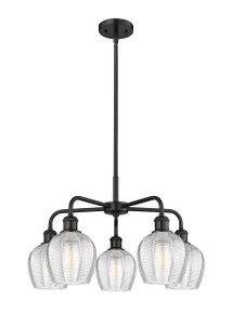 Norfolk - 5 Light - 24 inch - Matte Black - Chandelier (516-5CR-BK-G462-6)