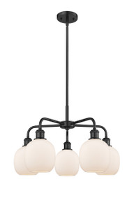 Belfast - 5 Light - 24 inch - Matte Black - Chandelier (516-5CR-BK-G101)