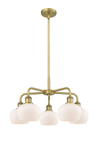 Fenton - 5 Light - 25 inch - Brushed Brass - Chandelier (516-5CR-BB-G91)
