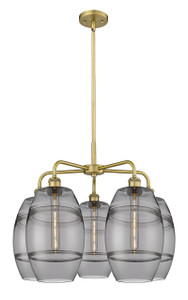 Vaz - 5 Light - 26 inch - Brushed Brass - Chandelier (516-5CR-BB-G557-8SM)