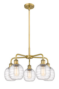 Belfast - 5 Light - 24 inch - Brushed Brass - Chandelier (516-5CR-BB-G1013)