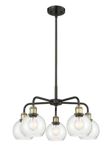 Athens - 5 Light - 24 inch - Black Antique Brass - Chandelier (516-5CR-BAB-G124-6)
