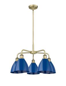 Plymouth - 5 Light - 26 inch - Antique Brass - Chandelier (516-5CR-AB-MBD-75-BL)