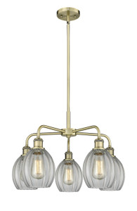 Eaton - 5 Light - 24 inch - Antique Brass - Chandelier (516-5CR-AB-G82)