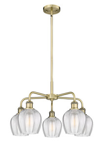 Norfolk - 5 Light - 24 inch - Antique Brass - Chandelier (516-5CR-AB-G462-6)