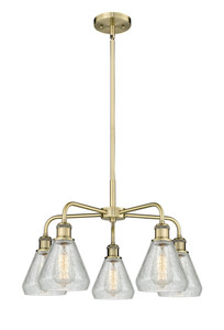 Conesus - 5 Light - 24 inch - Antique Brass - Chandelier (516-5CR-AB-G275)