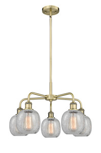 Belfast - 5 Light - 24 inch - Antique Brass - Chandelier (516-5CR-AB-G105)
