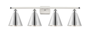 Berkshire - 4 Light - 38 inch - White Polished Chrome - Bath Vanity Light (516-4W-WPC-MBC-8-PC-LED)