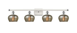 Fenton - 4 Light - 37 inch - White Polished Chrome - Bath Vanity Light (516-4W-WPC-G96-LED)