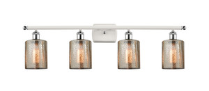Cobbleskill - 4 Light - 35 inch - White Polished Chrome - Bath Vanity Light (516-4W-WPC-G116-LED)