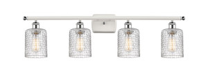 Cobbleskill - 4 Light - 35 inch - White Polished Chrome - Bath Vanity Light (516-4W-WPC-G112C-5CL)