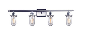 Kingsbury - 4 Light - 34 inch - Brushed Satin Nickel - Bath Vanity Light (516-4W-SN-CE231-CL-LED)
