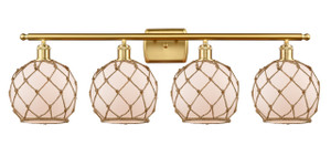 Farmhouse Rope - 4 Light - 38 inch - Satin Gold - Bath Vanity Light (516-4W-SG-G121-8RB-LED)