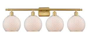 Farmhouse Chicken Wire - 4 Light - 38 inch - Satin Gold - Bath Vanity Light (516-4W-SG-G121-8CSN)