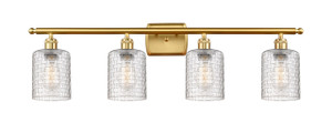 Cobbleskill - 4 Light - 35 inch - Satin Gold - Bath Vanity Light (516-4W-SG-G112C-5CL)