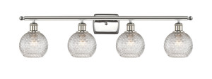 Athens - 4 Light - 36 inch - Polished Nickel - Bath Vanity Light (516-4W-PN-G122C-6CL)