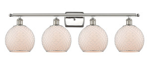 Farmhouse Chicken Wire - 4 Light - 38 inch - Polished Nickel - Bath Vanity Light (516-4W-PN-G121-8CSN)