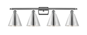 Berkshire - 4 Light - 38 inch - Polished Chrome - Bath Vanity Light (516-4W-PC-MBC-8-PC-LED)