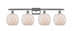 Farmhouse Rope - 4 Light - 38 inch - Polished Chrome - Bath Vanity Light (516-4W-PC-G121-8RW)