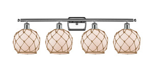 Farmhouse Rope - 4 Light - 38 inch - Polished Chrome - Bath Vanity Light (516-4W-PC-G121-8RB)