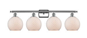 Farmhouse Chicken Wire - 4 Light - 38 inch - Polished Chrome - Bath Vanity Light (516-4W-PC-G121-8CSN-LED)