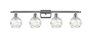Athens Deco Swirl - 4 Light - 36 inch - Polished Chrome - Bath Vanity Light (516-4W-PC-G1213-6-LED)