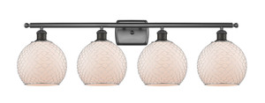 Farmhouse Chicken Wire - 4 Light - 38 inch - Oil Rubbed Bronze - Bath Vanity Light (516-4W-OB-G121-8CSN-LED)