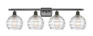Athens Deco Swirl - 4 Light - 38 inch - Oil Rubbed Bronze - Bath Vanity Light (516-4W-OB-G1213-8-LED)